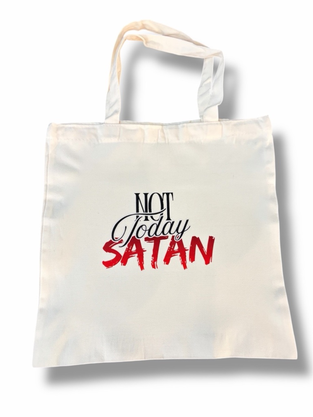 "Not Today Satan" Canvas Tote Bag NWOT